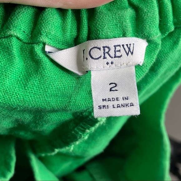 J Crew Green Tie Waist Linen Shorts 411 - Picture 4 of 5